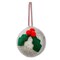 Holly Icon Felt Ornament - Multicolor Christmas Tree Decoration - 2.5" x 2.5" x 3" - Easy Dust Clean Wool Ornament
